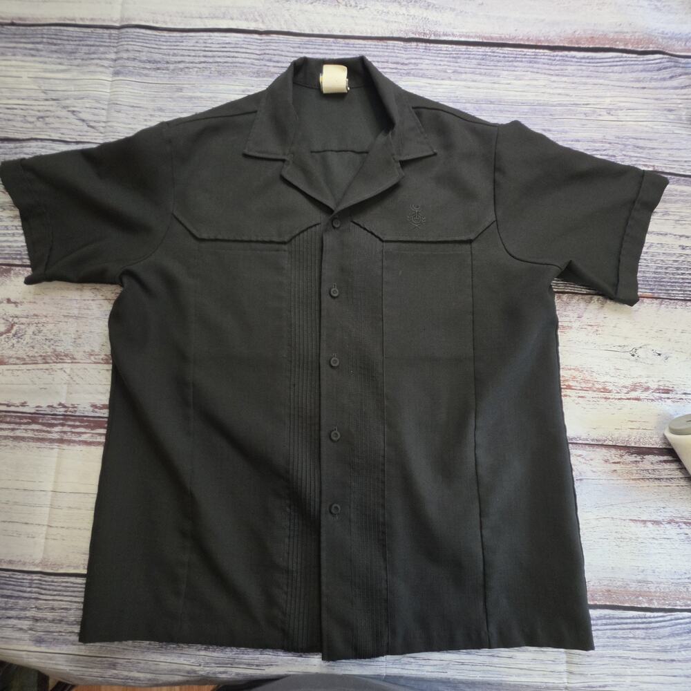 VTG Iolani Men's Black 80's Executive Hawaiian Shirt Size Unknown Possible Large
